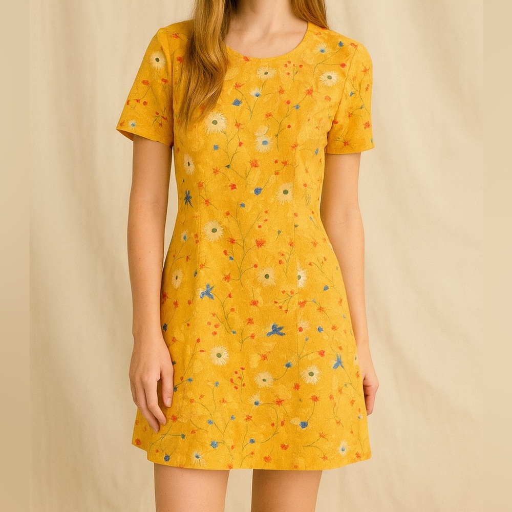 Yellow Daisy Mini Dress